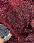 Luxurious 4 Way Stretch Burgundy Lurex Spandex Glitter Fabric, Shimmer Sparkle by Yard for Gown Backdrop Dance Wear Red Party Dress Material - from Gala Textile