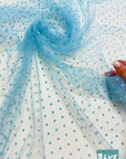 Sheer Polka Dot Mesh Fabric by Yard, Soft Mini Velvet Polka Dots on Lightweight Tulle for Bridal Veils, Girls Tutu Mesh, Curtains and Crafts
