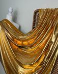 Metallic Gold Foil Spandex Lame Fabric by Yard Gold Lame Material, All Over Foil on Stretch Knit, for Dance Wear Costumes, Dresses, Leggings - from Gala Textile
