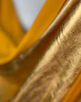 Metallic Gold Foil Spandex Lame Fabric by Yard Gold Lame Material, All Over Foil on Stretch Knit, for Dance Wear Costumes, Dresses, Leggings - from Gala Textile