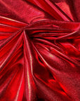 Metallic Stretch Red Lame Foil Spandex Fabric by Yard Shiny Red Foil on Stretch Knit, Perfect for Dance Wear, Decor, Red Dresses, Leggings - from Gala Textile
