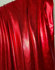 Metallic Stretch Red Lame Foil Spandex Fabric by Yard Shiny Red Foil on Stretch Knit, Perfect for Dance Wear, Decor, Red Dresses, Leggings - from Gala Textile