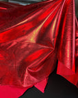 Metallic Stretch Red Lame Foil Spandex Fabric by Yard Shiny Red Foil on Stretch Knit, Perfect for Dance Wear, Decor, Red Dresses, Leggings - from Gala Textile