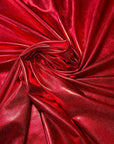 Metallic Stretch Red Lame Foil Spandex Fabric by Yard Shiny Red Foil on Stretch Knit, Perfect for Dance Wear, Decor, Red Dresses, Leggings - from Gala Textile