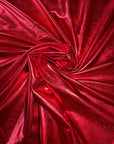 Metallic Stretch Red Lame Foil Spandex Fabric by Yard Shiny Red Foil on Stretch Knit, Perfect for Dance Wear, Decor, Red Dresses, Leggings - from Gala Textile