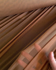 Mocha 4 way Stretch Power Mesh Fabric Nylon/Spandex Stretch, Bridal Power Mesh By Yard, Backdrop Soft Sheer Fabrics, Caramel Illusion Mesh - from Gala Textile