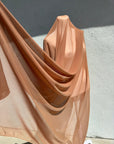 Mocha 4 way Stretch Power Mesh Fabric Nylon/Spandex Stretch, Bridal Power Mesh By Yard, Backdrop Soft Sheer Fabrics, Caramel Illusion Mesh - from Gala Textile
