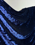 Navy Crushed Stretch Velvet Fabric by Yard, Navy Blue Stretch Material, Dark Blue Velvet with Spandex for Dresses, Bows, Backdrop Curtains - from Gala Textile