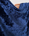 Navy Crushed Stretch Velvet Fabric by Yard, Navy Blue Stretch Material, Dark Blue Velvet with Spandex for Dresses, Bows, Backdrop Curtains - from Gala Textile