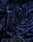 Navy Crushed Stretch Velvet Fabric by Yard, Navy Blue Stretch Material, Dark Blue Velvet with Spandex for Dresses, Bows, Backdrop Curtains - from Gala Textile