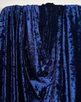 Navy Crushed Stretch Velvet Fabric by Yard, Navy Blue Stretch Material, Dark Blue Velvet with Spandex for Dresses, Bows, Backdrop Curtains - from Gala Textile