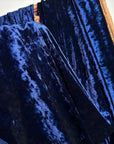 Navy Crushed Stretch Velvet Fabric by Yard, Navy Blue Stretch Material, Dark Blue Velvet with Spandex for Dresses, Bows, Backdrop Curtains - from Gala Textile