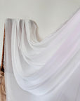 Off White Chiffon Fabric By Yard, Sheer Fabric Light Weight Chiffon White Bridal Material for Gowns Drapes, Dress Arch Draping Fabric Crafts - from Gala Textile