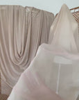 Taupe Chiffon Fabric By Yard, Sheer Fabric Light Weight Chiffon, Cream Bridal Neutral Material for Drapes, Dress Arch Draping Fabric