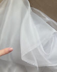 White Crystal Organza Fabric Sold by Yard, Lightweight Sheer Shiny for Bridal Apparel, Gowns Premium Quality White Organza Bows Fabric DYI