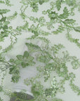 Sage Green Floral Lace Fabric by yard Embroidery Corded With Sequins Fabric Non Stretch Sequined Embroidered On Lace Bridal Wedding Gowns