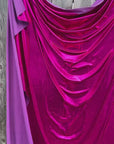 Fuchsia Spandex Lame Foil Fabric Stretch Pink Metallic Material, All Over Foil on Stretch Knit, for Dance Wear, Costumes, Dresses, Leggings