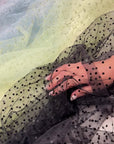 Sheer Polka Dot Mesh Fabric by Yard, Soft Mini Velvet Polka Dots