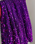 Purple Sequins on Stretch Velvet Fabric, Luxury Violet Sequined Fabric by the yard for Dresses Gowns, Bows, Premium Quality Lowest Price - from Gala Textile