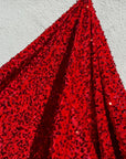 Red Sequins on Stretch Velvet Fabric By Yard 2 Way Stretch Red Velvet Stephanie All - Over Sparkles Sequins, for Bridal Dresses, Gowns, Bows - from Gala Textile