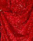 Red Sequins on Stretch Velvet Fabric By Yard 2 Way Stretch Red Velvet Stephanie All - Over Sparkles Sequins, for Bridal Dresses, Gowns, Bows - from Gala Textile
