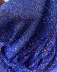 Royal Blue 4 Way Stretch Lurex Knit Fabric, Shimmery Dance Wear Fabric, Blue Glittery Nylon Spandex By Yard, Premium Quality Material - from Gala Textile