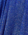 Royal Blue 4 Way Stretch Lurex Knit Fabric, Shimmery Dance Wear Fabric, Blue Glittery Nylon Spandex By Yard, Premium Quality Material - from Gala Textile