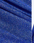 Royal Blue 4 Way Stretch Lurex Knit Fabric, Shimmery Dance Wear Fabric, Blue Glittery Nylon Spandex By Yard, Premium Quality Material - from Gala Textile