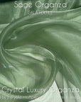 Sage Crystal Organza Fabric By the Yard, Shinny Green Organza Material for Wedding Wear, Evening Gowns, Event Decoration, Bows Making Fabric - from Gala Textile