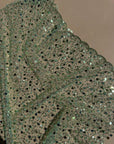 Sage Green Beaded Lace Fabric by Yard | Embroidered with Pearls & Sequins Mesh | Bridal Dresses, Gowns, Veils, Table Decor - from Gala Textile