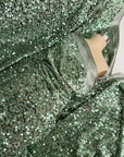 Sage Green Sequins on Sage Velvet Fabric by Yard, Green Sequin Material for Dresses Gowns, Curtains Bows, Bridal Backdrops DYI Crafts Fabric - from Gala Textile