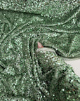 Sage Green Sequins on Sage Velvet Fabric by Yard, Green Sequin Material for Dresses Gowns, Curtains Bows, Bridal Backdrops DYI Crafts Fabric - from Gala Textile