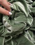 Sage Green Stretch Velvet Fabric By Yard Green Material Polyester Velvet Fabric for Bows Top Knots Head Wraps Scrunchies, Gowns Bridal Decor - from Gala Textile
