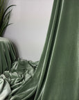 Sage Green Stretch Velvet Fabric By Yard Green Material Polyester Velvet Fabric for Bows Top Knots Head Wraps Scrunchies, Gowns Bridal Decor - from Gala Textile