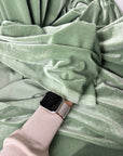 Sage Green Stretch Velvet Fabric By Yard Green Material Polyester Velvet Fabric for Bows Top Knots Head Wraps Scrunchies, Gowns Bridal Decor - from Gala Textile