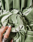Sage Green Stretch Velvet Fabric By Yard Green Material Polyester Velvet Fabric for Bows Top Knots Head Wraps Scrunchies, Gowns Bridal Decor - from Gala Textile