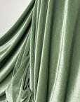 Sage Green Stretch Velvet Fabric By Yard Green Material Polyester Velvet Fabric for Bows Top Knots Head Wraps Scrunchies, Gowns Bridal Decor - from Gala Textile