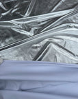 Silver Spandex Lame Foil Fabric by Yard Super Stretch Metallic Lame All Over Foil on Stretch Knit for Dance Wear Costumes, Dresses, Leggings - from Gala Textile