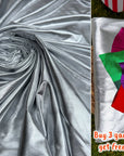 Silver Spandex Lame Foil Fabric by Yard Super Stretch Metallic Lame All Over Foil on Stretch Knit for Dance Wear Costumes, Dresses, Leggings - from Gala Textile