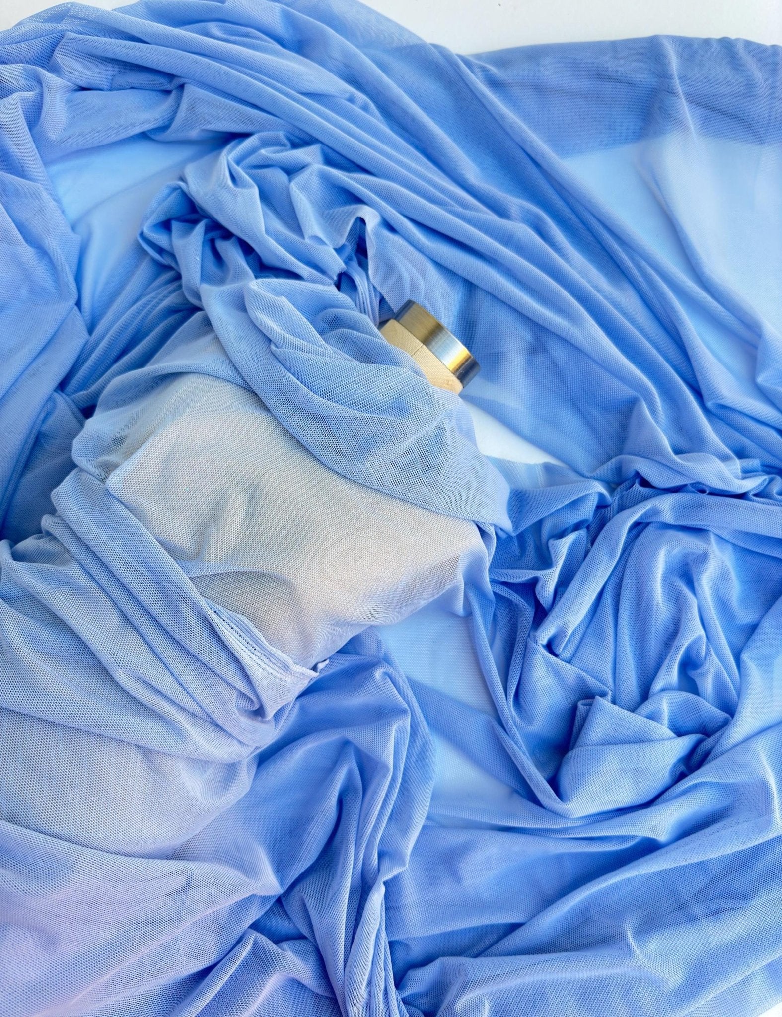 mesh fabric for dresses Sky Blue 4-Way Stretch Power Mesh Fabric by Yard, Soft Sheer, and Luxu –  Gala Textile