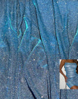 Slate Blue Foam Lurex Glitter Fabric by Yard, Fade Blue Sparkling Lurex for Shimmery Dress, Gown, Drapes Luxury Fabric, Premium Quality - from Gala Textile
