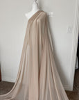Taupe Chiffon Fabric By Yard, Sheer Fabric Light Weight Chiffon, Cream Bridal Neutral Material for Drapes, Dress Arch Draping Fabric - from Gala Textile