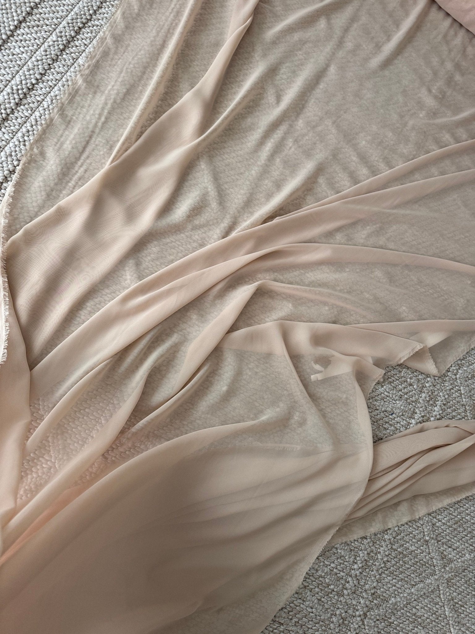 Taupe Chiffon Fabric By Yard, Sheer Fabric Light Weight Chiffon, Cream Bridal Neutral Material for Drapes, Dress Arch Draping Fabric - from Gala Textile