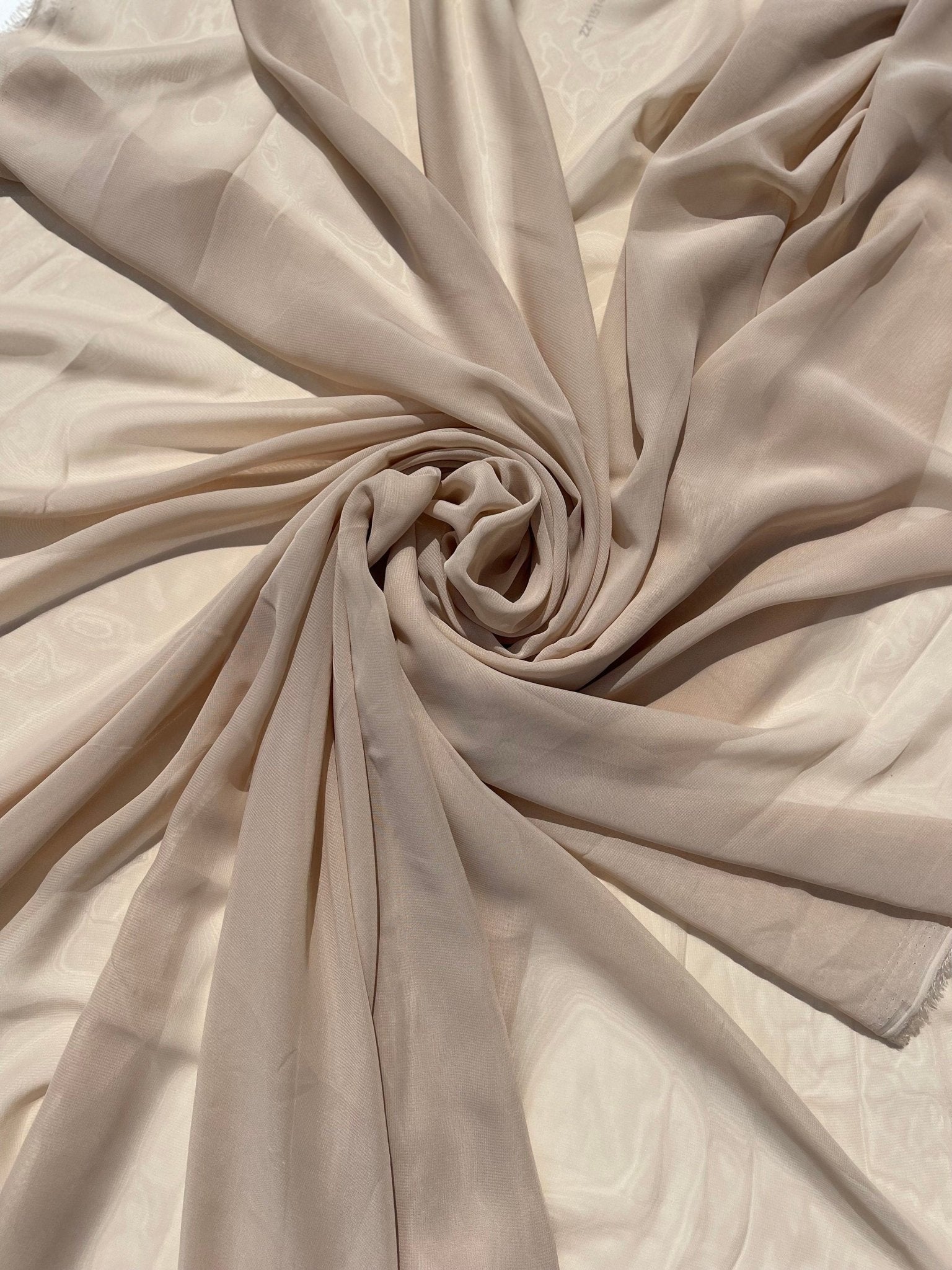 Taupe Chiffon Fabric By Yard, Sheer Fabric Light Weight Chiffon, Cream Bridal Neutral Material for Drapes, Dress Arch Draping Fabric - from Gala Textile