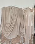 Taupe Chiffon Fabric By Yard, Sheer Fabric Light Weight Chiffon, Cream Bridal Neutral Material for Drapes, Dress Arch Draping Fabric - from Gala Textile