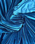 Teal Luxury Velvet Fabric Stretch by Yard Blue Velvet Material For Dresses, Clothes, Scrunchies, Bows, Backdrops, Drapes, Baby Shower Fabric - from Gala Textile