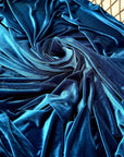 Teal Luxury Velvet Fabric Stretch by Yard Blue Velvet Material For Dresses, Clothes, Scrunchies, Bows, Backdrops, Drapes, Baby Shower Fabric - from Gala Textile