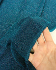 Turquoise 4 Way Stretch Lurex Fabric by The Yard Knit Spandex Shimmery Multi Color Blue Glitter Knit For Dressmaking Gown Backdrop Drapes - from Gala Textile