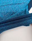 Turquoise 4 Way Stretch Lurex Fabric by The Yard Knit Spandex Shimmery Multi Color Blue Glitter Knit For Dressmaking Gown Backdrop Drapes - from Gala Textile