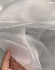 White Crystal Organza Fabric Sold by Yard, Lightweight Sheer Shiny for Bridal Apparel, Gowns Premium Quality White Organza Bows Fabric DYI - from Gala Textile